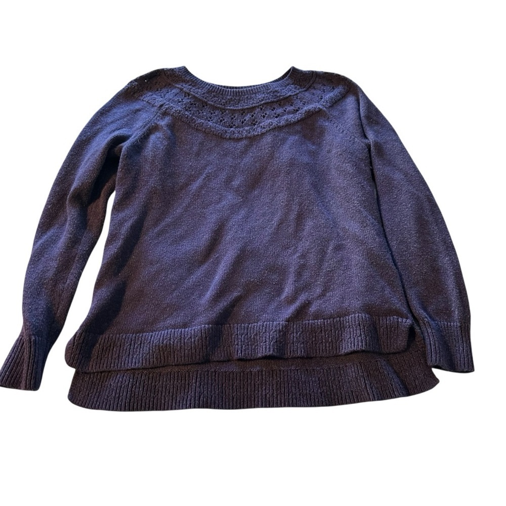 Elegant Women's Purple Crew Neck Sweater